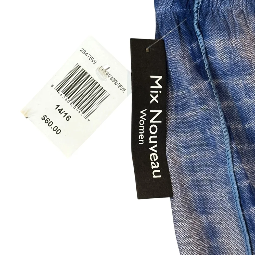 Tie dye Boho Blue Ruffle festival cotton skirt - Picture 4 of 5